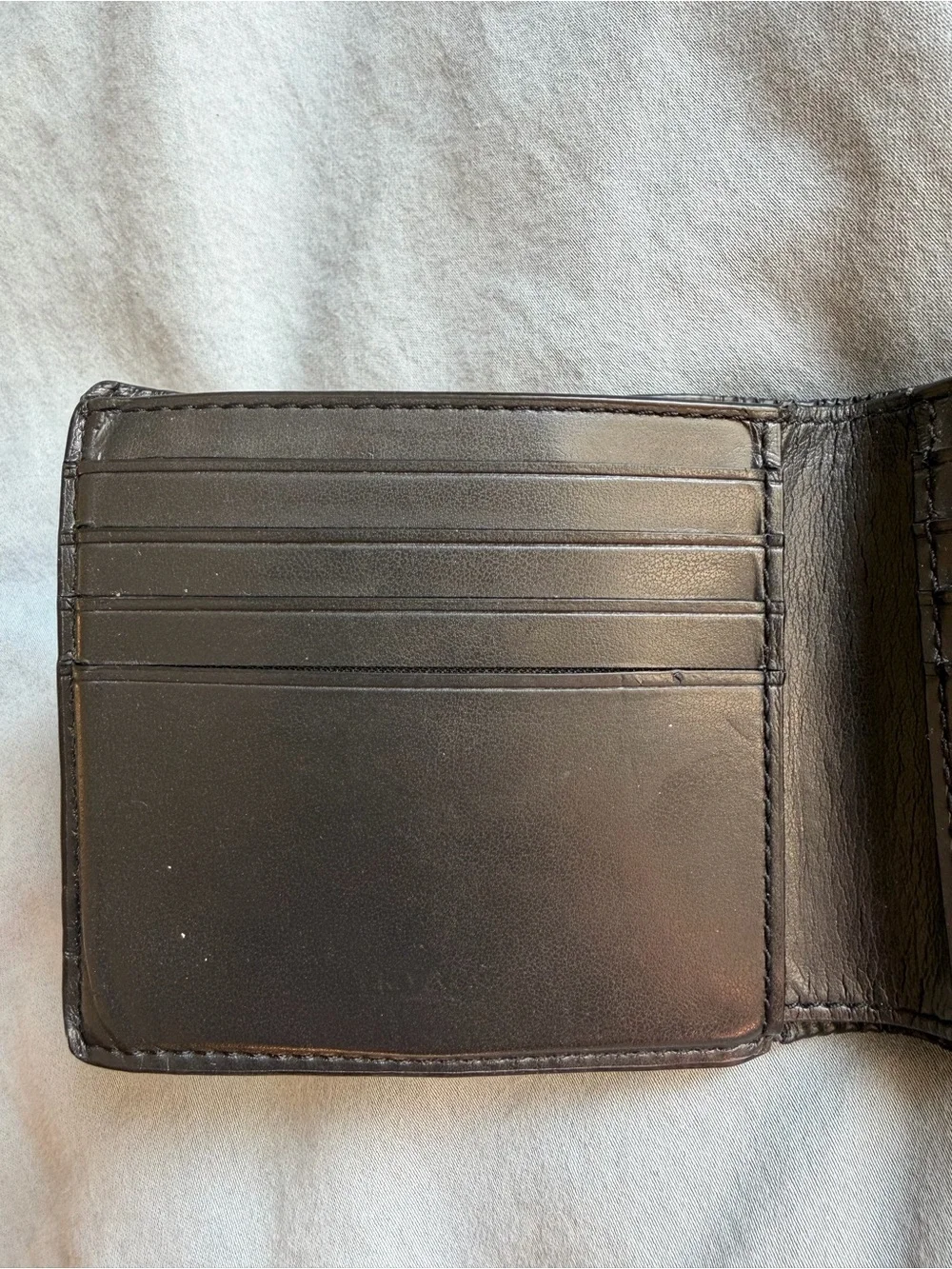 Coach Men's Black and Blue Plaid Leather Bifold Wallet